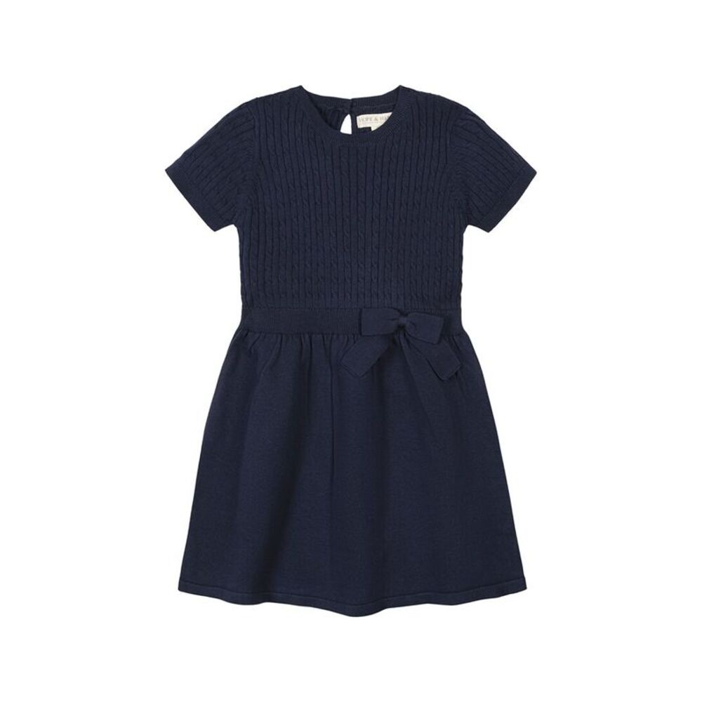 Hope & Henry Girls Organic Short Sleeve Cable